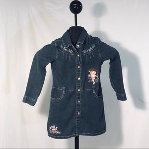 🟣Girls Nickelodeon Dora the Explorer denim jacket